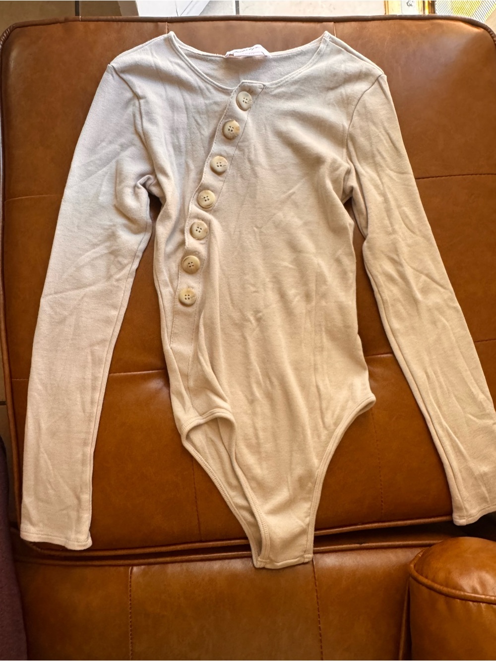 The Line by K Evelyn bodysuit beige size Small